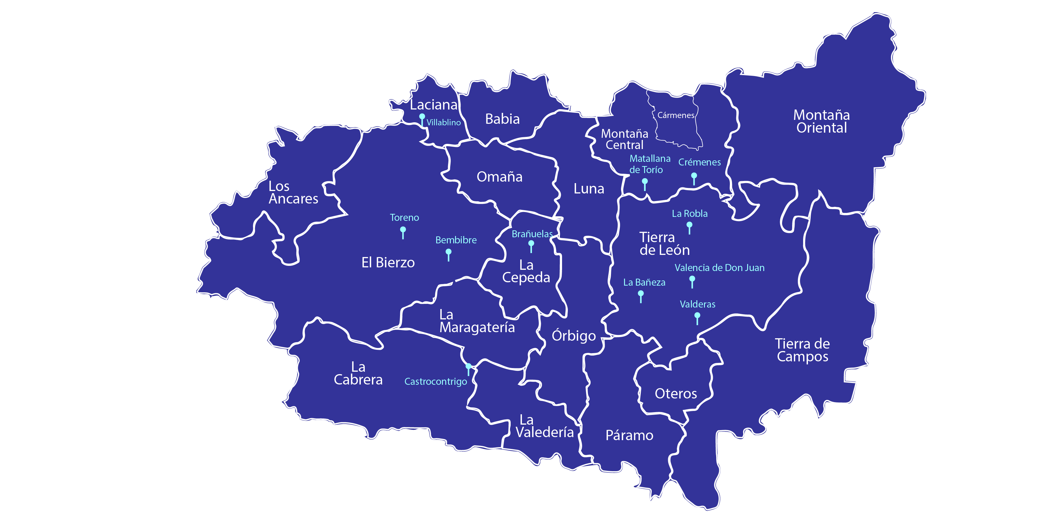 Mapa EmprendeTE localidades de la campaña emprendedores de Castilla y León